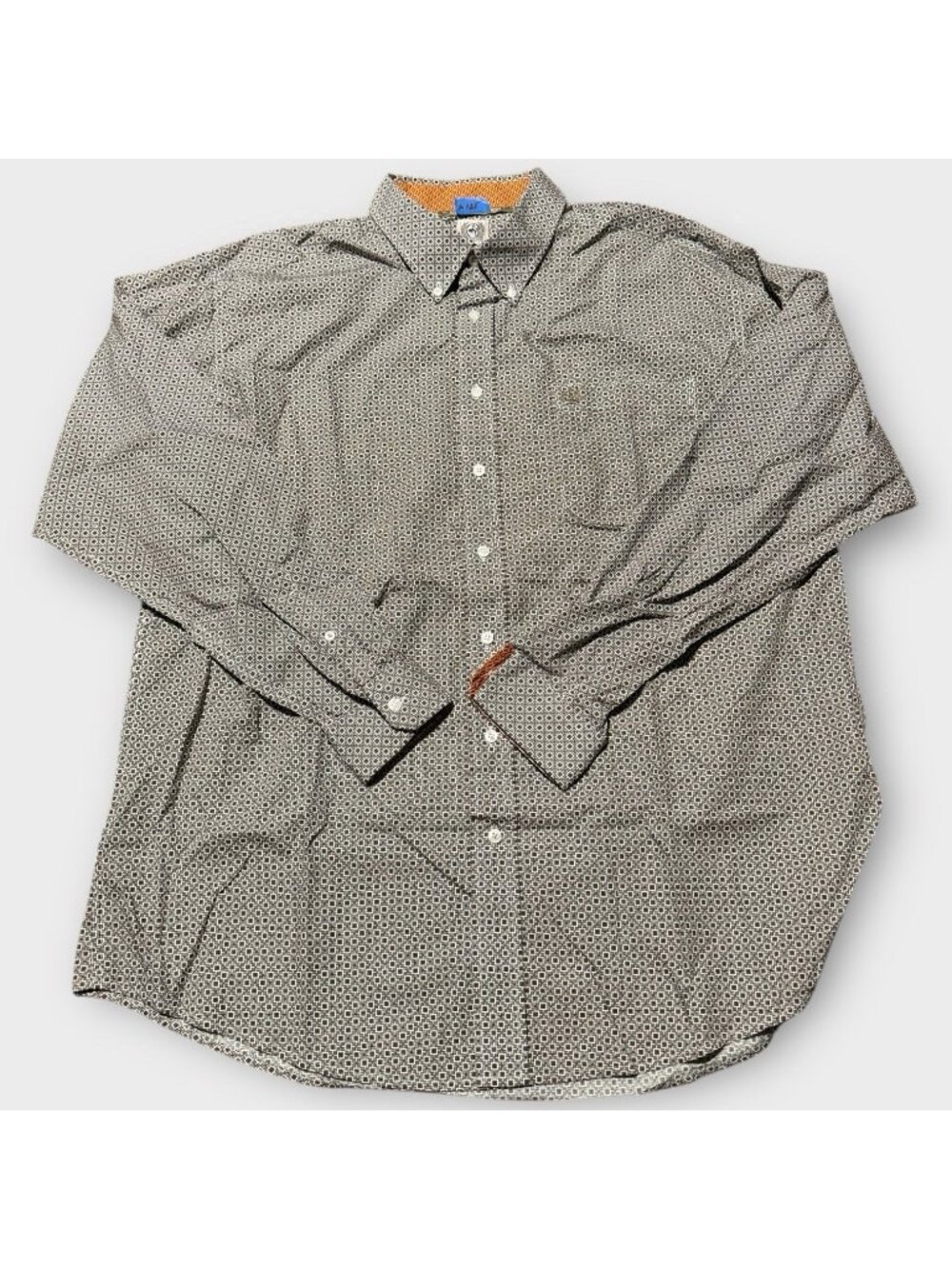 Cinch Western Shirt Mens XL Geometric Long Sleeve Rodeo Cowboy Pocket Logo